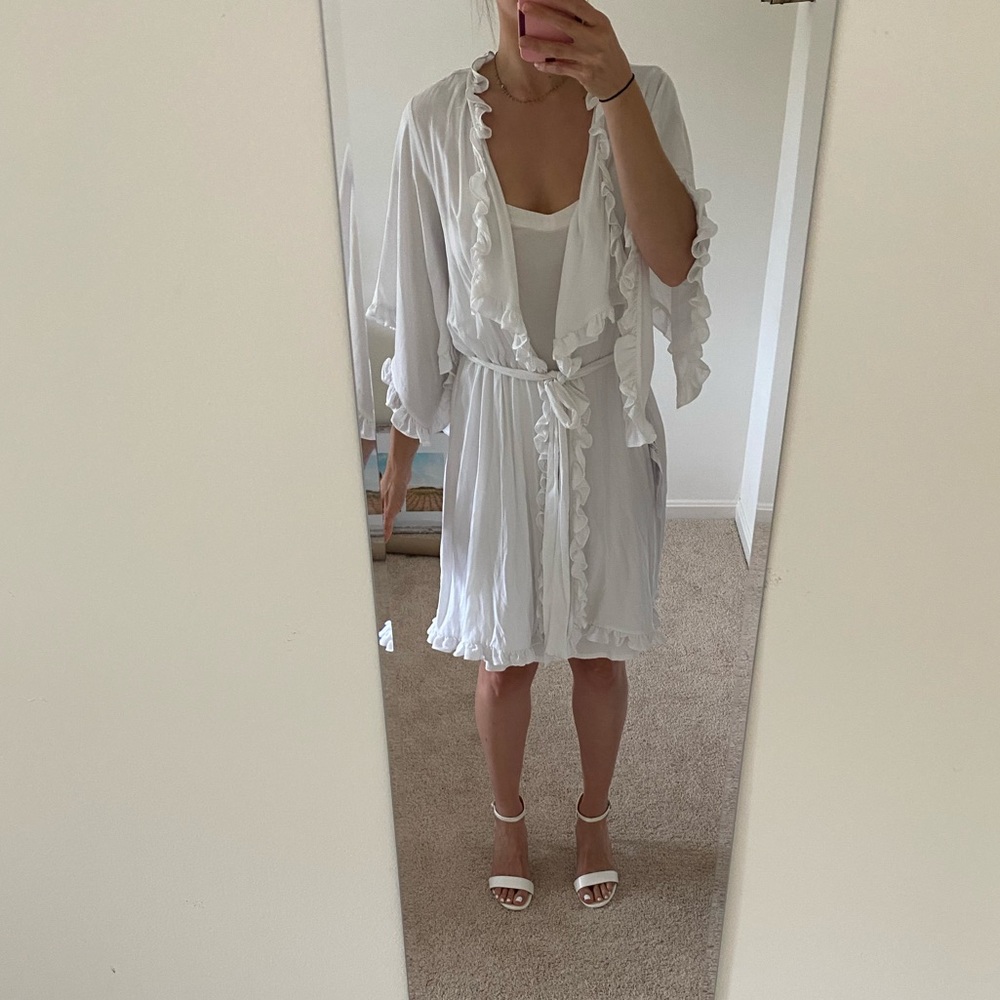 BCBG NWT white wrap dress